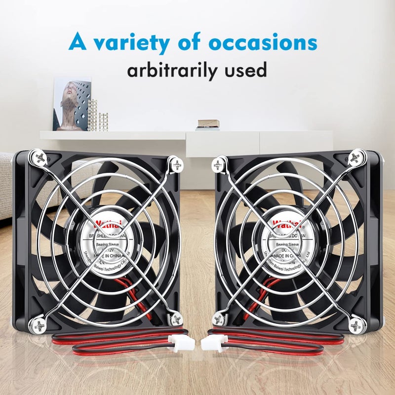 Wathai DC Brushless 12V Cooling Case Fan 80mm x 15mm 3'' 2Pin for Exhaust Replacement Part 2Pack - Image 5